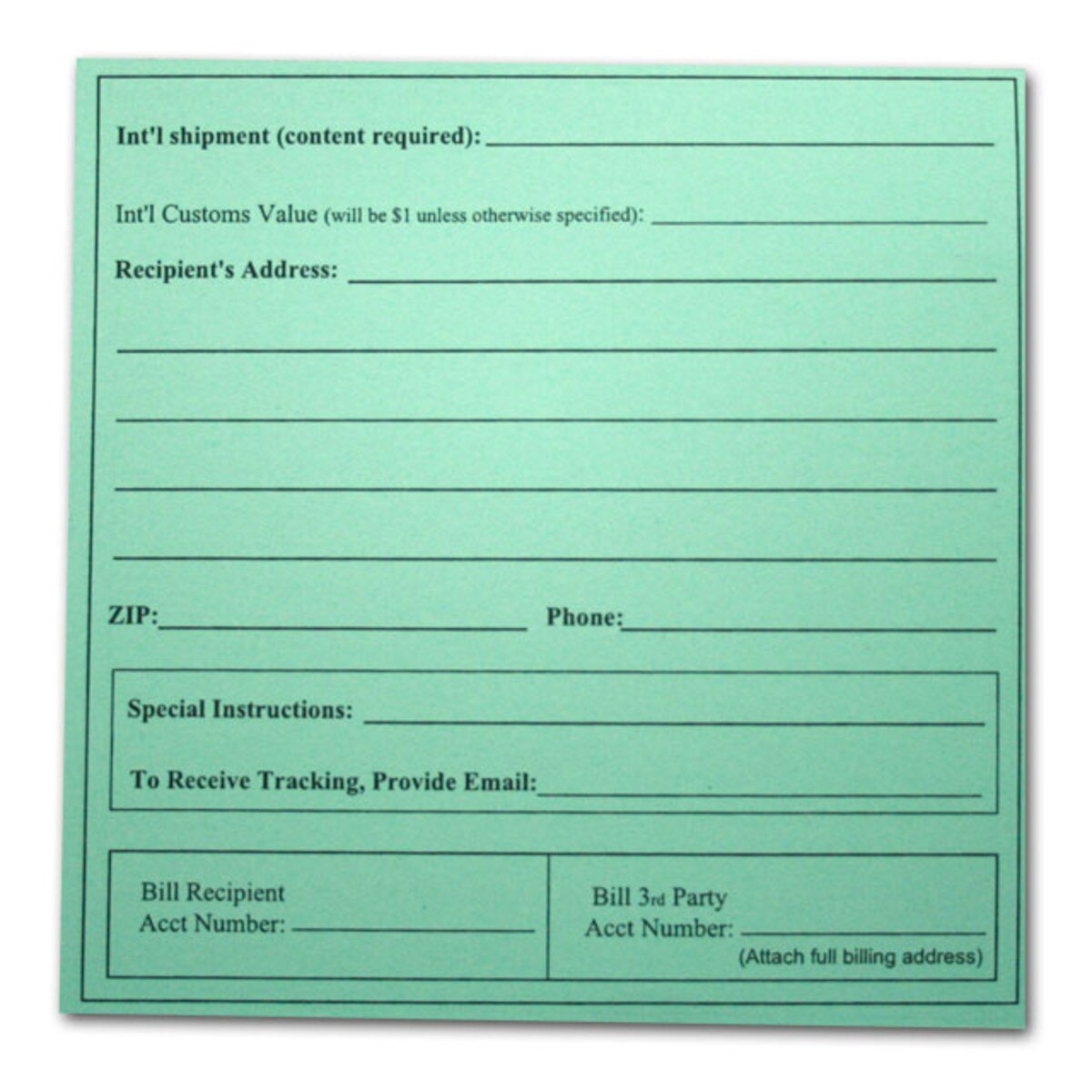 Iowa State University Express Services Mail Instruction Card